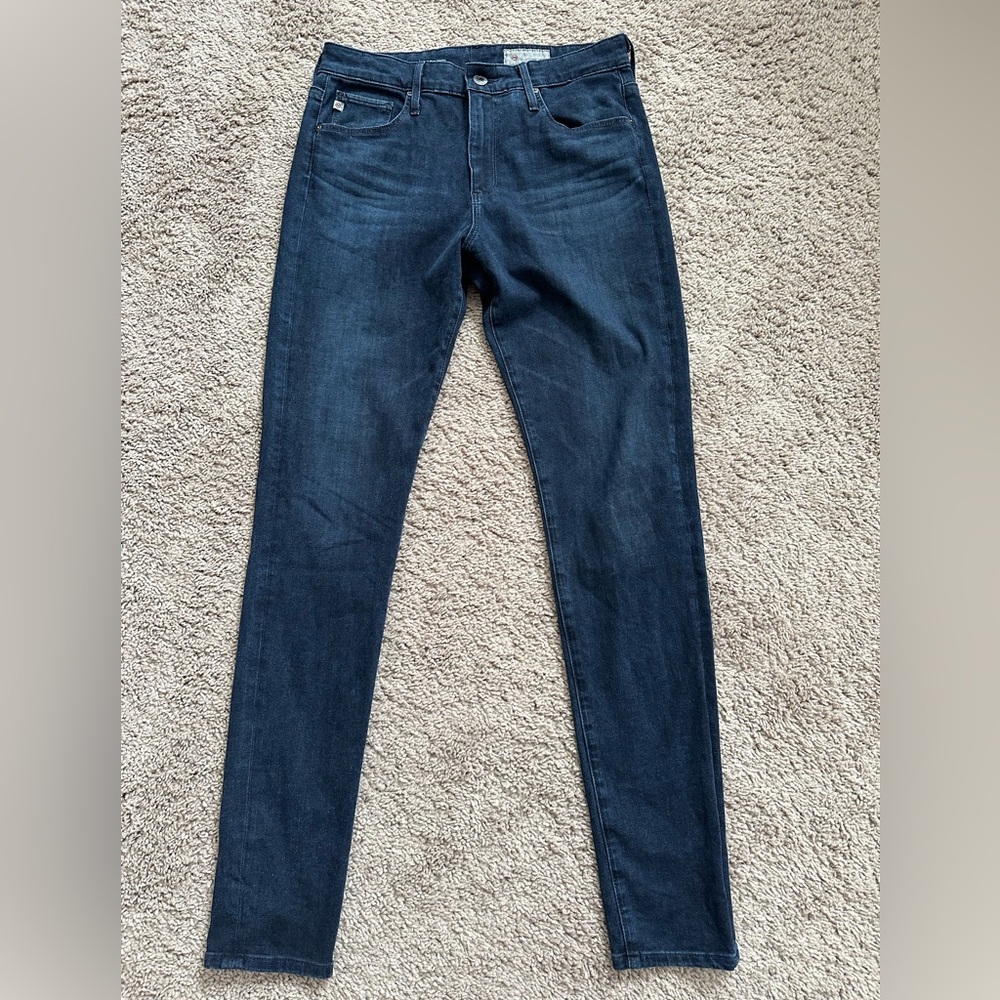Ag Adriano Goldschmied Navy High Rise Skinny Jeans